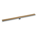 INFINITY DRAIN S-LGR 6596 SB S-LGR 65 96" S-PVC Series Low Profile Complete Kit with 2 1/2" Adhesion Style Grate in Satin Bronze