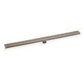 INFINITY DRAIN S-LGR 6560 SC S-LGR 65 60" S-PVC Series Low Profile Complete Kit with 2 1/2" Adhesion Style Grate in Satin Champagne