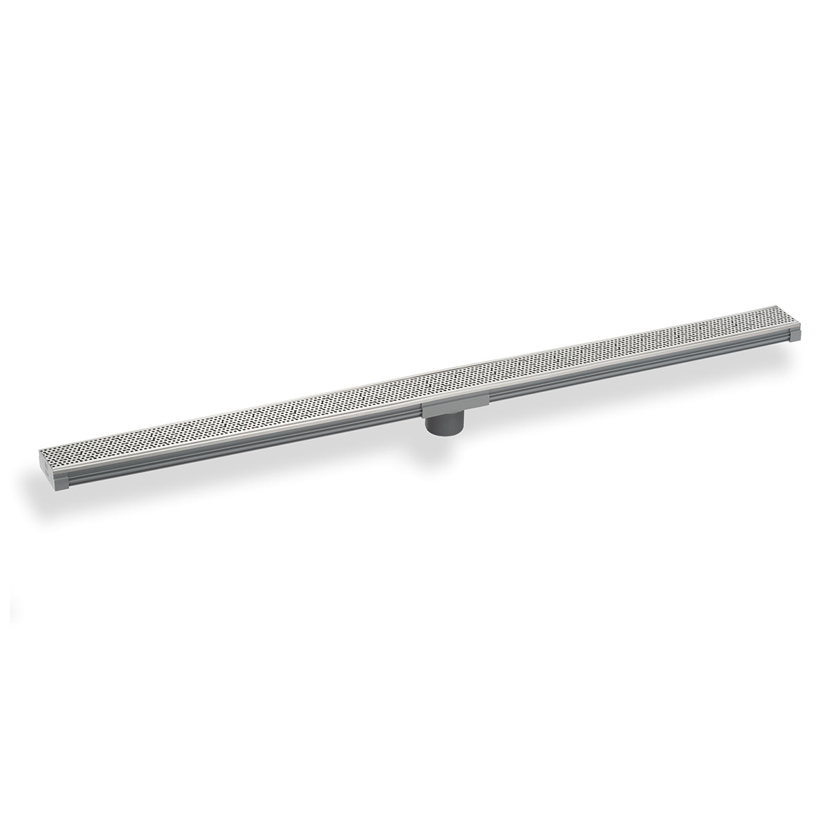 INFINITY DRAIN S-LGR 6560 SS S-LGR 65 60" S-PVC Series Low Profile Complete Kit with 2 1/2" Adhesion Style Grate in Satin Stainless