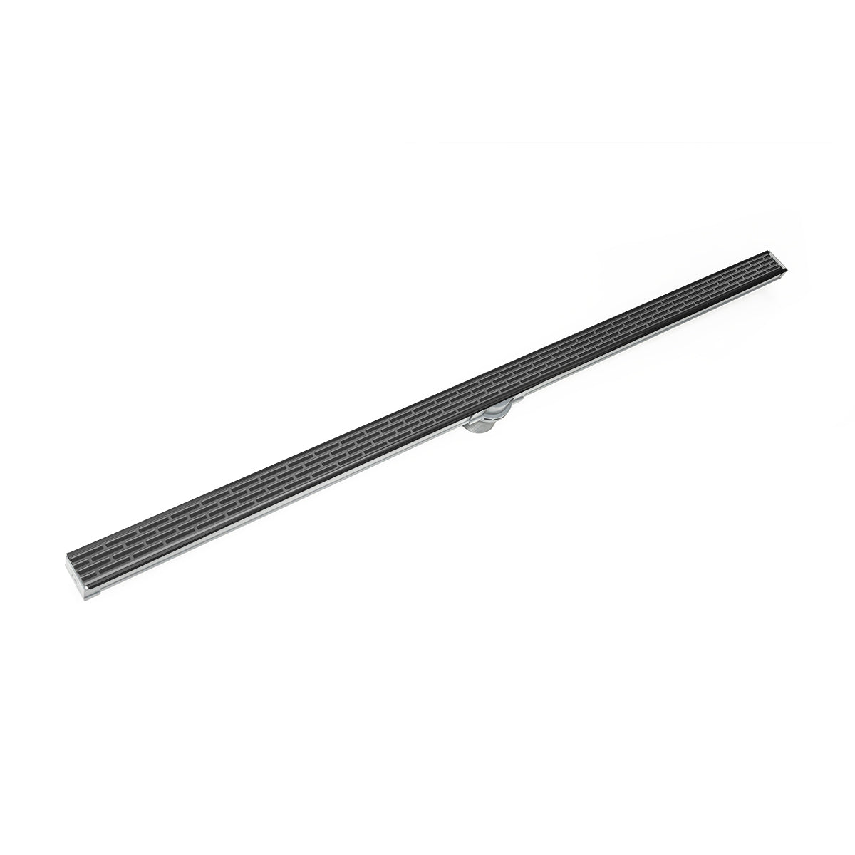 INFINITY DRAIN S-LT 3872 GM S-LT 38 72" S-PVC Series Low Profile Complete Kit with 1 1/2" Perforated Offset Slot Grate in Gunmetal