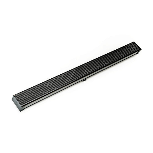 INFINITY DRAIN S-LT 6548 GM S-LT 65 48" S-PVC Series Low Profile Complete Kit with 2 1/2" Perforated Offset Slot Grate in Gunmetal