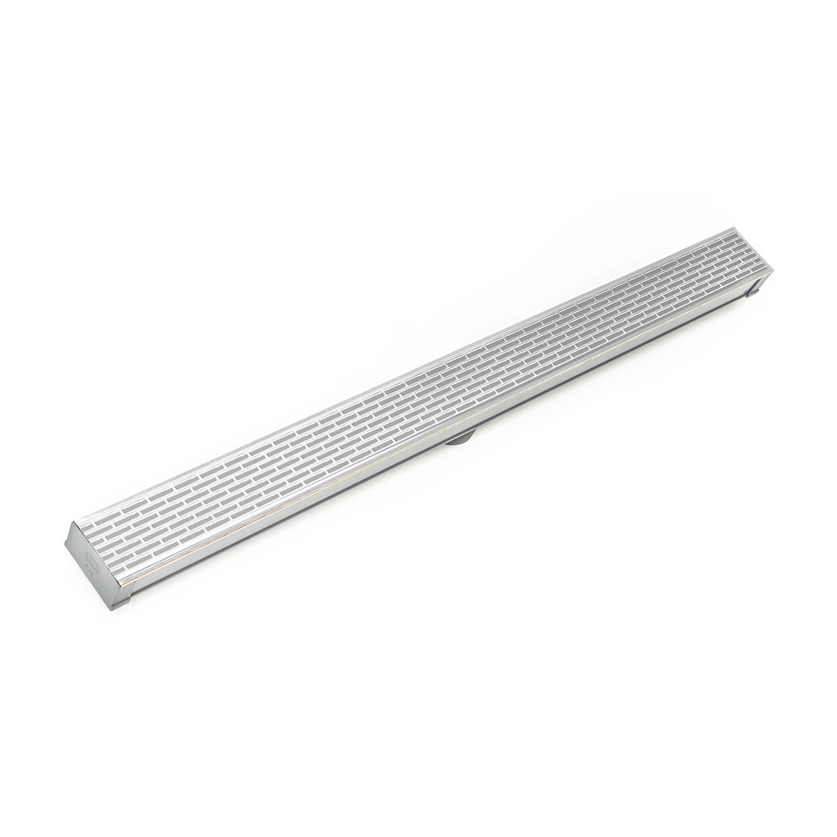 INFINITY DRAIN S-LT 6596 MW S-LT 65 96" S-PVC Series Low Profile Complete Kit with 2 1/2" Perforated Offset Slot Grate in Matte White