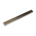 INFINITY DRAIN S-LT 6560 SC S-LT 65 60" S-PVC Series Low Profile Complete Kit with 2 1/2" Perforated Offset Slot Grate in Satin Champagne