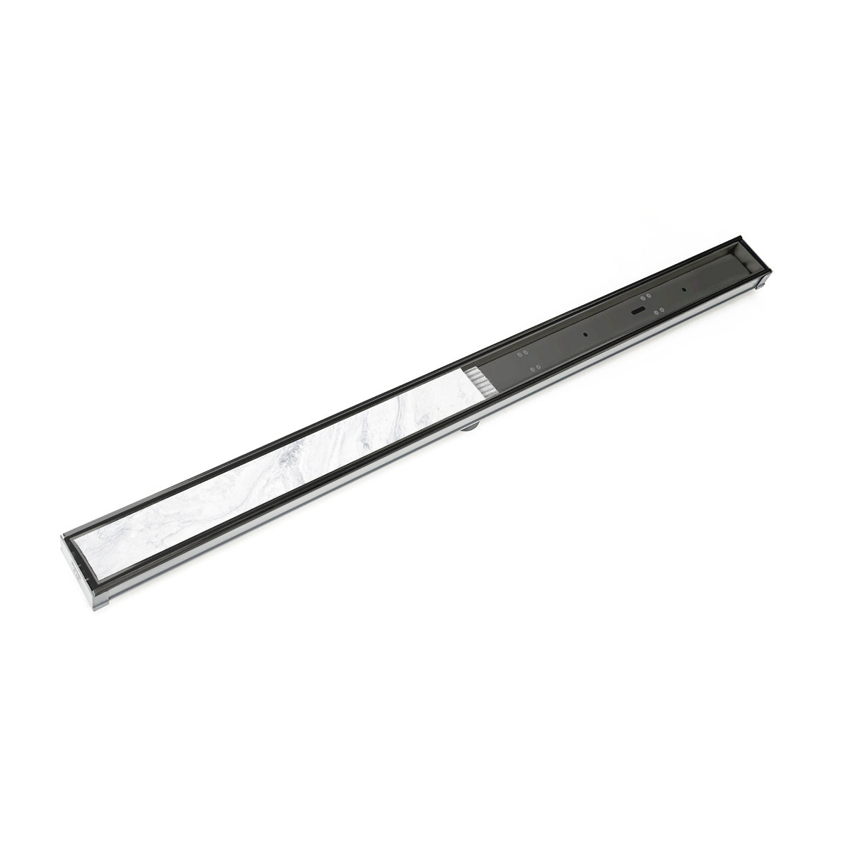 INFINITY DRAIN S-LTIF 6548 GM S-LTIF 65 48" S-PVC Series Low Profile Complete Kit with 2 1/2" Tile Insert Frame in Gunmetal