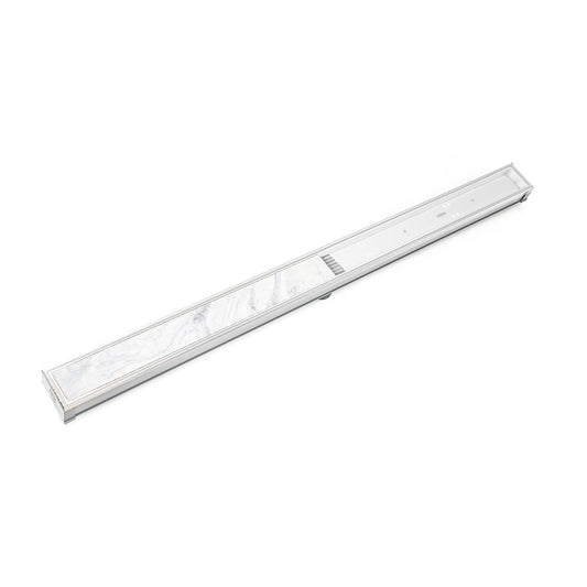 INFINITY DRAIN STIF 6548 MW S-TIF 65 48" S-PVC Series Complete Kit with Tile Insert Frame in Matte White