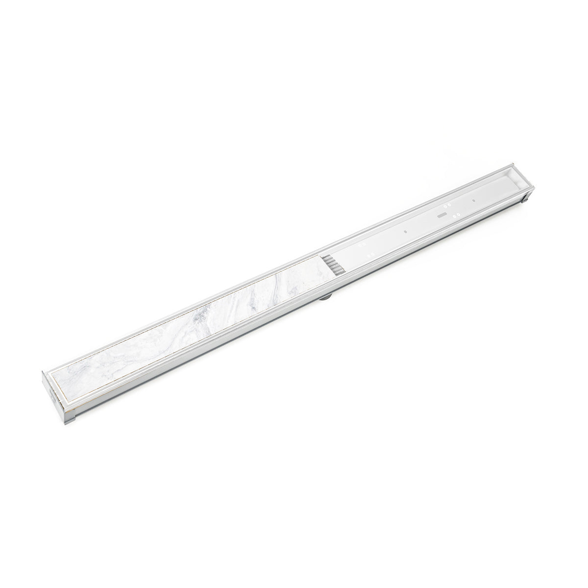 INFINITY DRAIN STIF 6580 MW S-TIF 65 80" S-PVC Series Complete Kit with Tile Insert Frame in Matte White