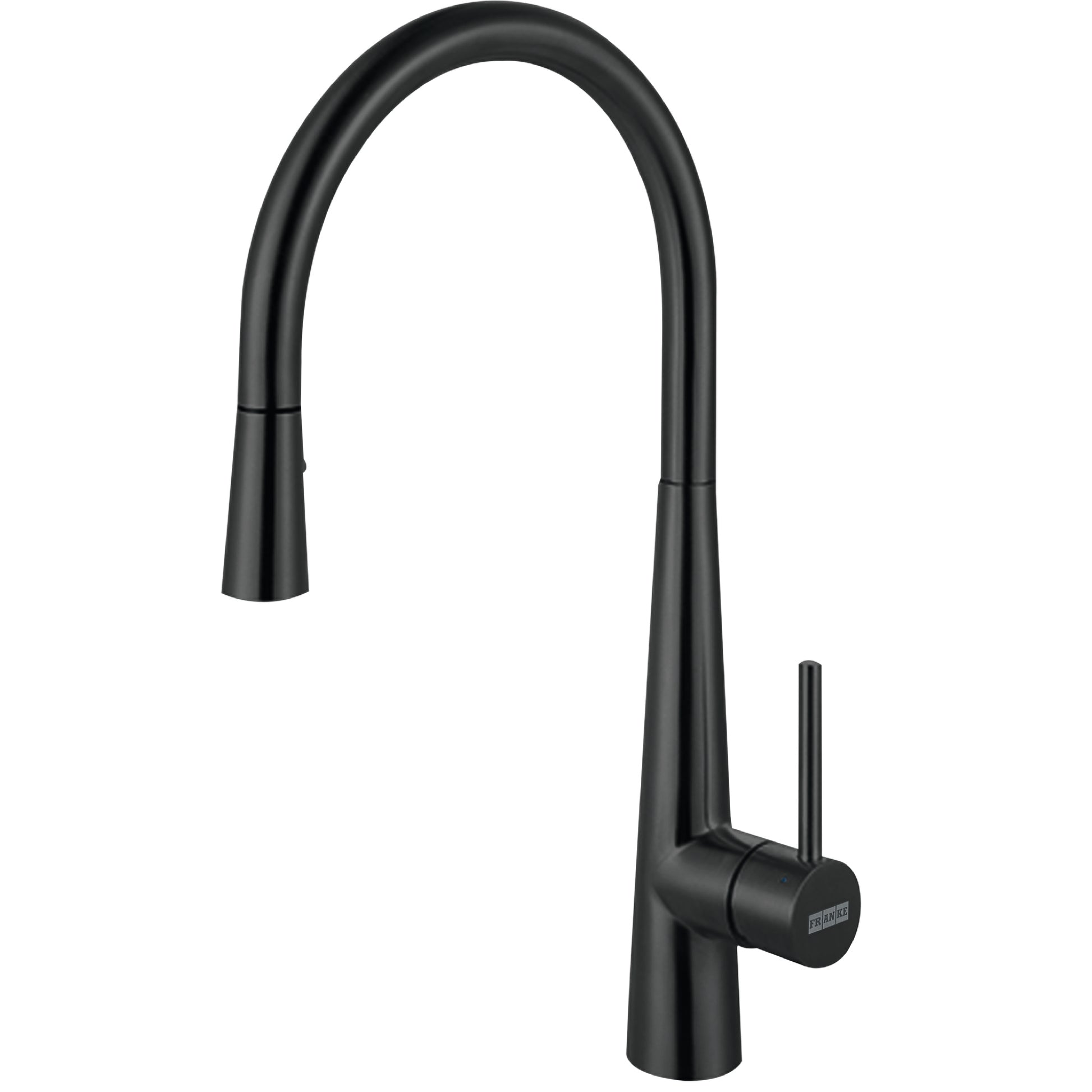 FRANKE STL-PD-IBK Steel 17.5-inch Single Handle Pull-Down Kitchen Faucet in Industrial Black, STL-PD-IBK
