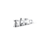 KOHLER K-T13140-3A-CP Pinstripe Pure Deck-Mount Bath Faucet Trim With Cross Handles - Polished Chrome