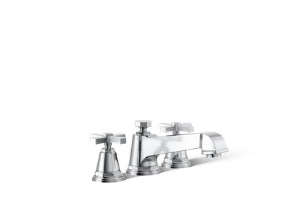 KOHLER K-T13140-3A-CP Pinstripe Pure Deck-mount bath faucet trim with cross handles - Polished Chrome
