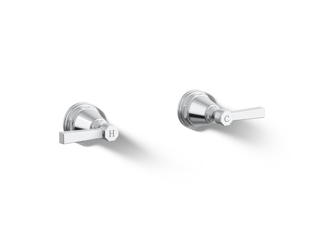 KOHLER K-T13141-4A-CP Pinstripe Pure Deck-Mount Bath Faucet Handle Trim With Lever Design - Polished Chrome