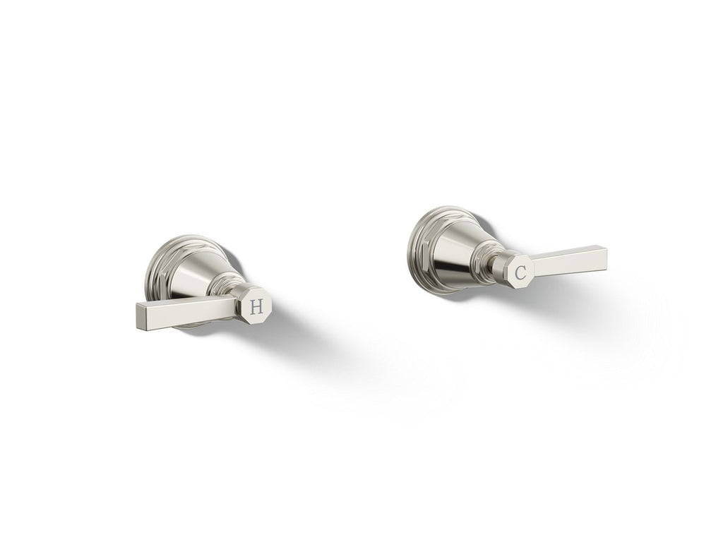 KOHLER K-T13141-4A-SN Pinstripe Pure Deck-Mount Bath Faucet Handle Trim With Lever Design - Vibrant Polished Nickel