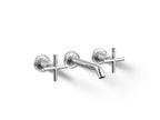 KOHLER K-T14413-3-CP Purist Wall-Mount Bathroom Sink Faucet Trim With Cross Handles, 1.2 Gpm - Polished Chrome