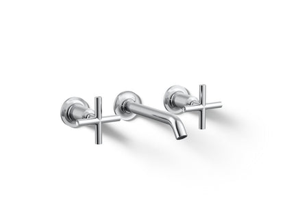 KOHLER K-T14413-3-CP Purist Wall-mount bathroom sink faucet trim with Cross handles, 1.2 gpm - Polished Chrome