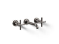 KOHLER K-T14413-3-TT Purist Wall-Mount Bathroom Sink Faucet Trim With Cross Handles, 1.2 Gpm - Vibrant Titanium