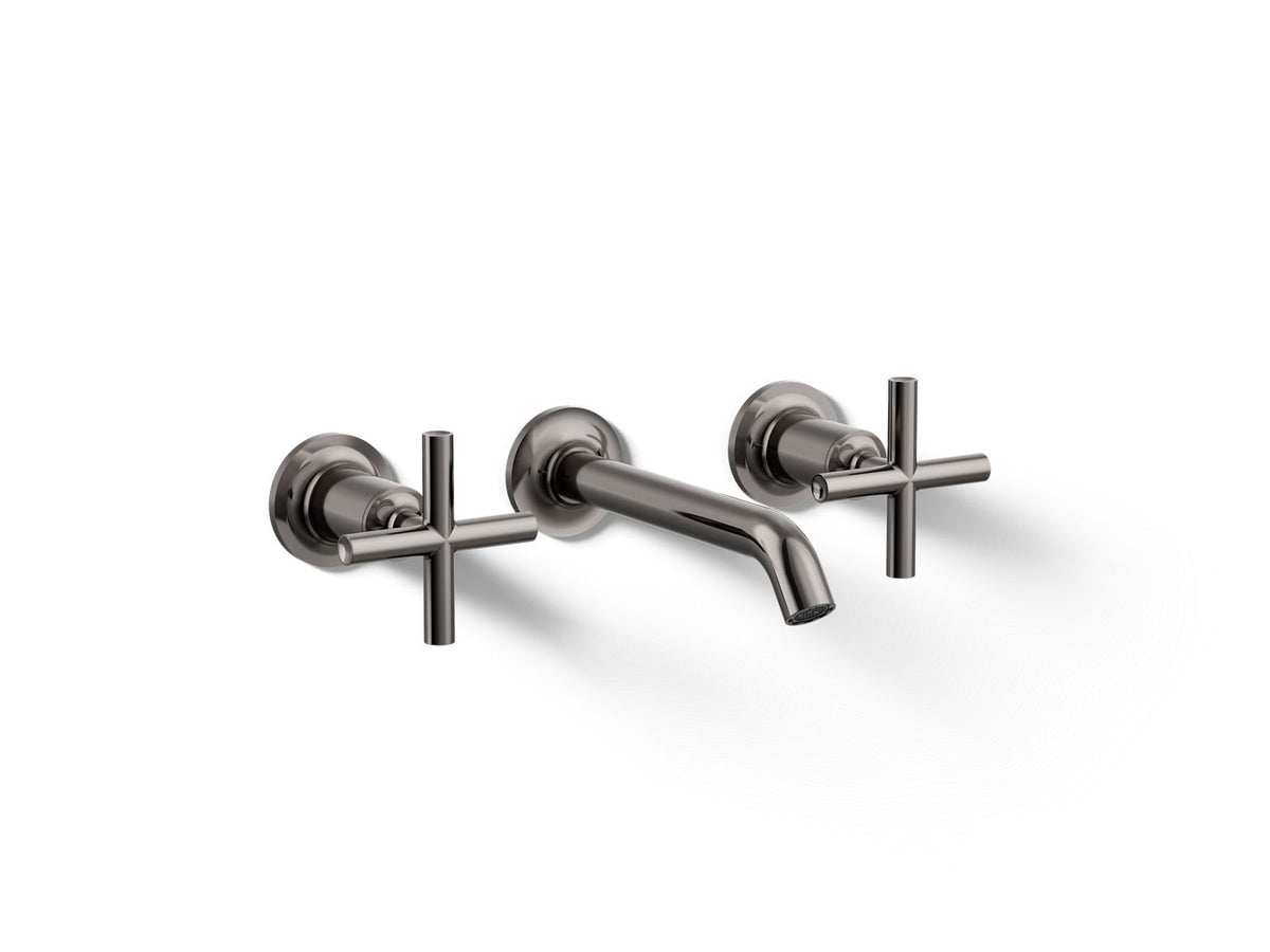 KOHLER K-T14413-3-TT Purist Wall-Mount Bathroom Sink Faucet Trim With Cross Handles, 1.2 Gpm - Vibrant Titanium