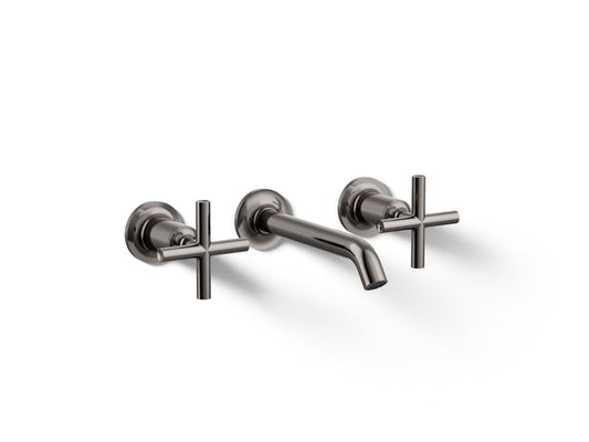 KOHLER K-T14413-3-TT Purist Wall-mount bathroom sink faucet trim with Cross handles, 1.2 gpm - Vibrant Titanium