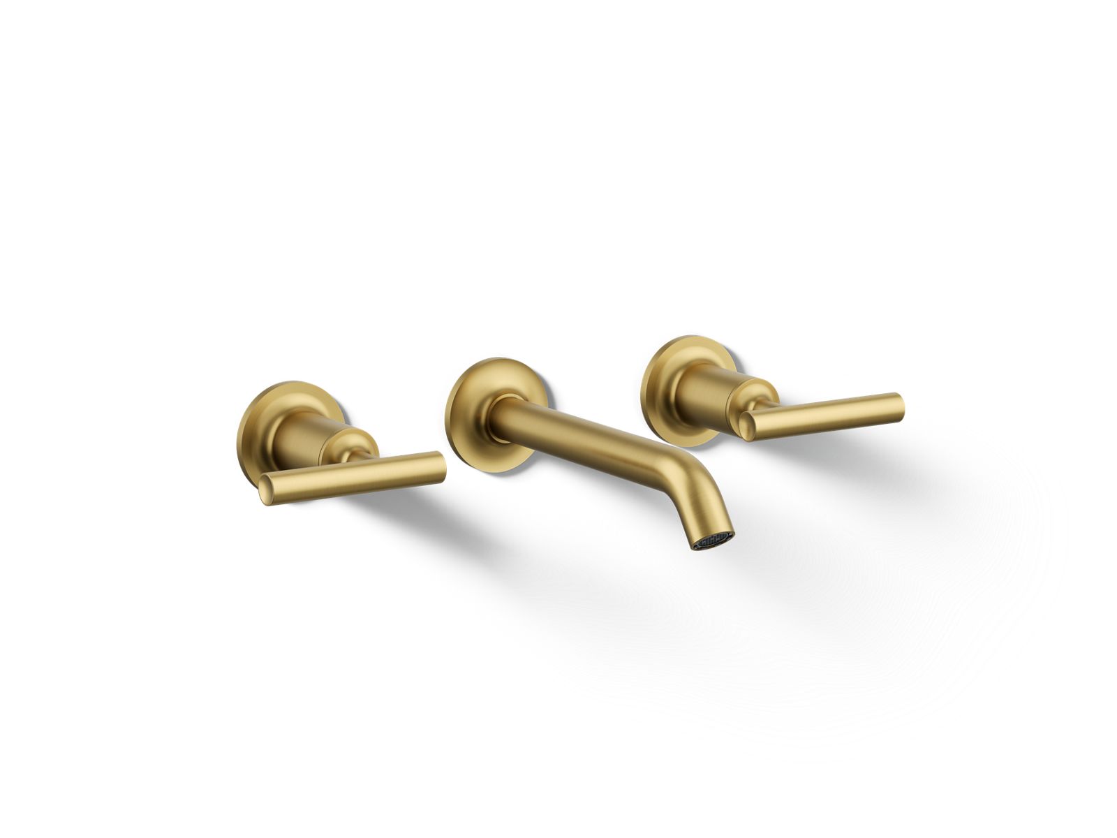 KOHLER K-T14413-4-2MB Purist Wall-Mount Bathroom Sink Faucet Trim With Lever Handles, 1.2 Gpm - Vibrant Brushed Moderne Brass