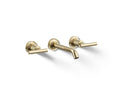 KOHLER K-T14413-4-AF Purist Wall-Mount Bathroom Sink Faucet Trim With Lever Handles, 1.2 Gpm - Vibrant French Gold