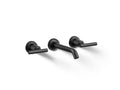 KOHLER K-T14413-4-BL Purist Wall-Mount Bathroom Sink Faucet Trim With Lever Handles, 1.2 Gpm - Matte Black