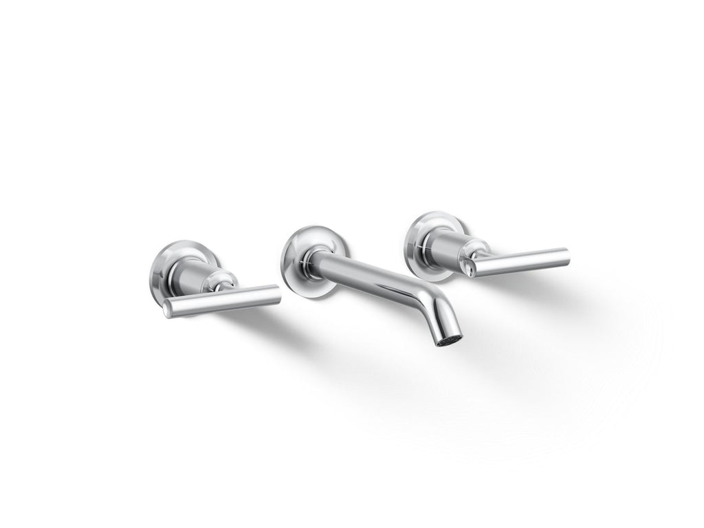 KOHLER K-T14413-4-CP Purist Wall-Mount Bathroom Sink Faucet Trim With Lever Handles, 1.2 Gpm - Polished Chrome