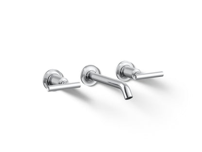 KOHLER K-T14413-4-CP Purist Wall-mount bathroom sink faucet trim with Lever handles, 1.2 gpm - Polished Chrome