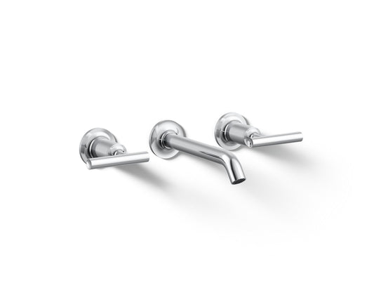 KOHLER K-T14413-4-CP Purist Wall-mount bathroom sink faucet trim with Lever handles, 1.2 gpm - Polished Chrome