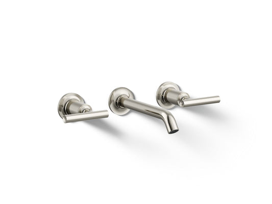 KOHLER K-T14413-4-SN Purist Wall-mount bathroom sink faucet trim with Lever handles, 1.2 gpm - Vibrant Polished Nickel