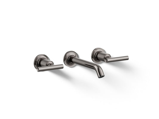 KOHLER K-T14413-4-TT Purist Wall-mount bathroom sink faucet trim with Lever handles, 1.2 gpm - Vibrant Titanium