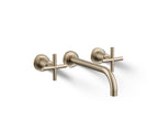 KOHLER K-T14414-3-BV Purist Wall-Mount Bathroom Sink Faucet Trim With Cross Handles, 1.2 Gpm - Vibrant Brushed Bronze
