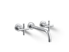 KOHLER K-T14414-3-CP Purist Wall-Mount Bathroom Sink Faucet Trim With Cross Handles, 1.2 Gpm - Polished Chrome