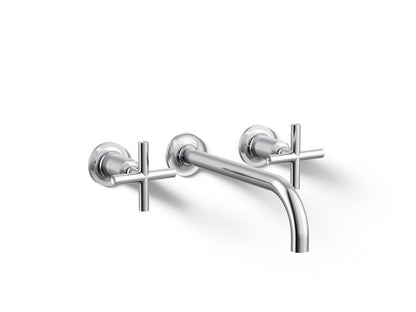 KOHLER K-T14414-3-CP Purist Wall-mount bathroom sink faucet trim with Cross handles, 1.2 gpm - Polished Chrome