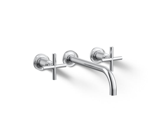 KOHLER K-T14414-3-CP Purist Wall-mount bathroom sink faucet trim with Cross handles, 1.2 gpm - Polished Chrome