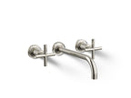 KOHLER K-T14414-3-SN Purist Wall-Mount Bathroom Sink Faucet Trim With Cross Handles, 1.2 Gpm - Vibrant Polished Nickel