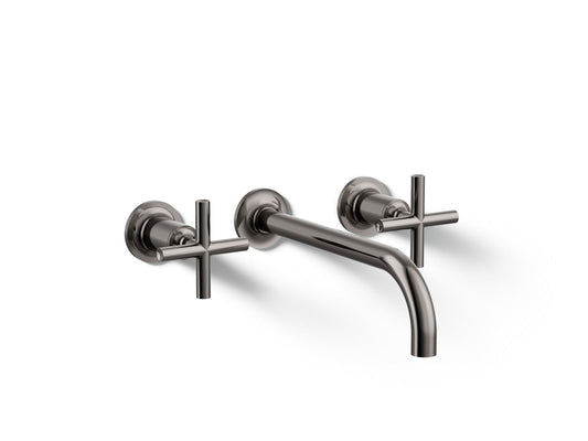 KOHLER K-T14414-3-TT Purist Wall-Mount Bathroom Sink Faucet Trim With Cross Handles, 1.2 Gpm In Vibrant Titanium