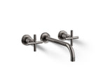 KOHLER K-T14414-3-TT Purist Wall-Mount Bathroom Sink Faucet Trim With Cross Handles, 1.2 Gpm - Vibrant Titanium