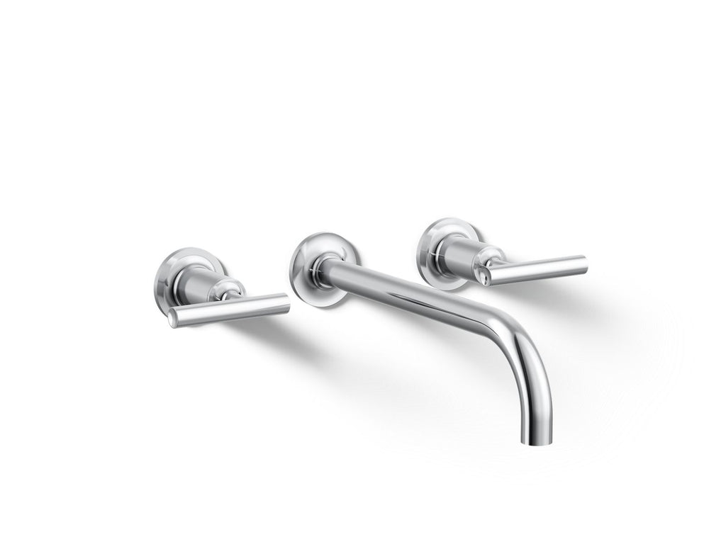 KOHLER K-T14414-4-CP Purist Wall-Mount Bathroom Sink Faucet Trim With Lever Handles, 1.2 Gpm - Polished Chrome