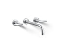 KOHLER K-T14414-4-CP Purist Wall-Mount Bathroom Sink Faucet Trim With Lever Handles, 1.2 Gpm - Polished Chrome