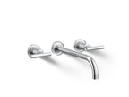 KOHLER K-T14414-4-CP Purist Wall-Mount Bathroom Sink Faucet Trim With Lever Handles, 1.2 Gpm - Polished Chrome