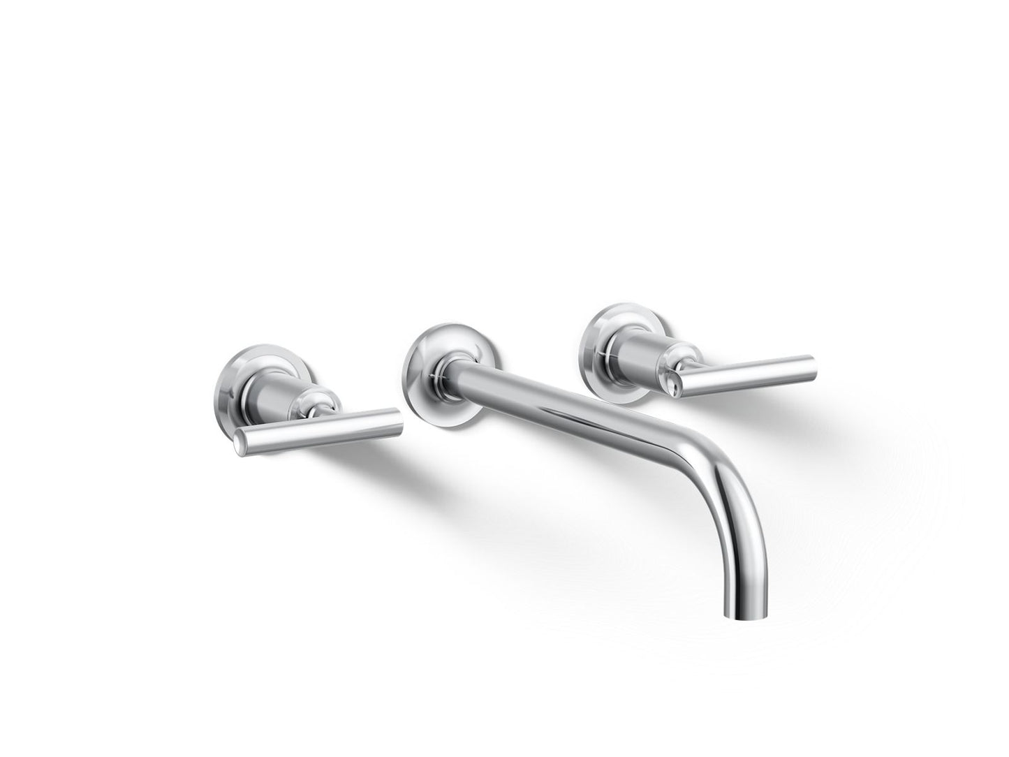 KOHLER K-T14414-4-CP Purist Wall-mount bathroom sink faucet trim with Lever handles, 1.2 gpm - Polished Chrome