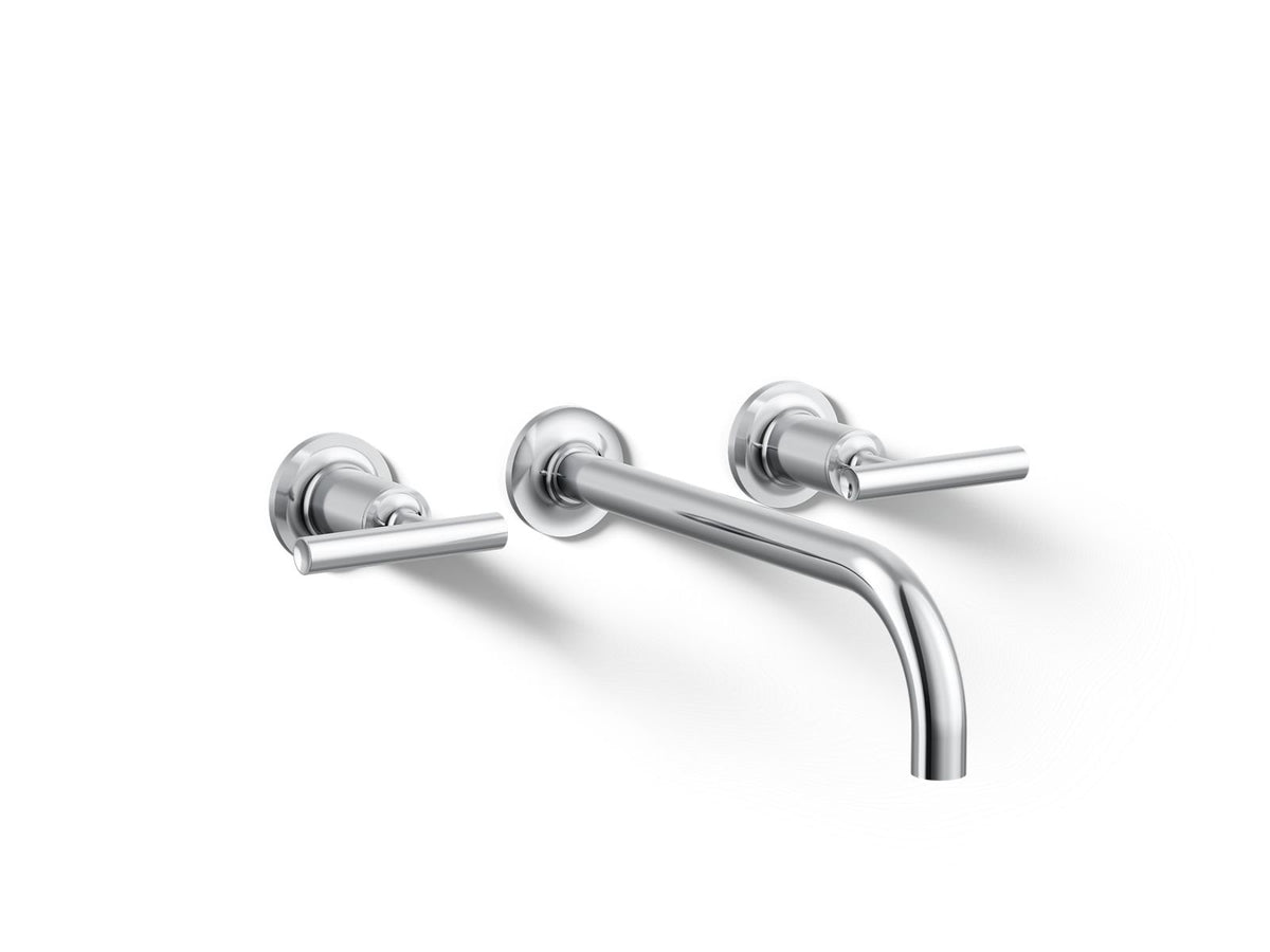 KOHLER K-T14414-4-CP Purist Wall-Mount Bathroom Sink Faucet Trim With Lever Handles, 1.2 Gpm - Polished Chrome