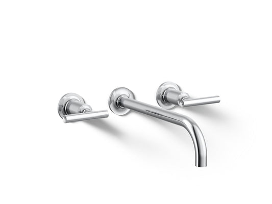 KOHLER K-T14414-4-CP Purist Wall-mount bathroom sink faucet trim with Lever handles, 1.2 gpm - Polished Chrome
