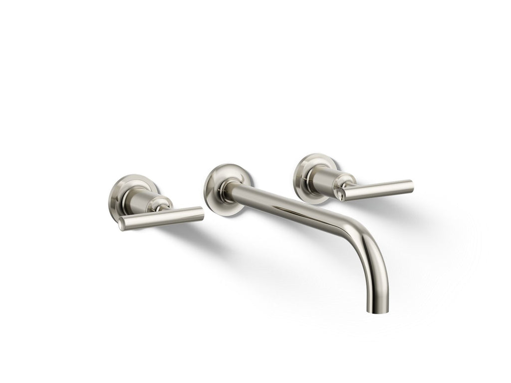 KOHLER K-T14414-4-SN Purist Wall-Mount Bathroom Sink Faucet Trim With Lever Handles, 1.2 Gpm - Vibrant Polished Nickel