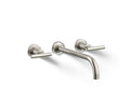 KOHLER K-T14414-4-SN Purist Wall-Mount Bathroom Sink Faucet Trim With Lever Handles, 1.2 Gpm - Vibrant Polished Nickel