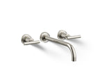 KOHLER K-T14414-4-SN Purist Wall-Mount Bathroom Sink Faucet Trim With Lever Handles, 1.2 Gpm - Vibrant Polished Nickel