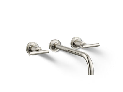 KOHLER K-T14414-4-SN Purist Wall-mount bathroom sink faucet trim with Lever handles, 1.2 gpm - Vibrant Polished Nickel