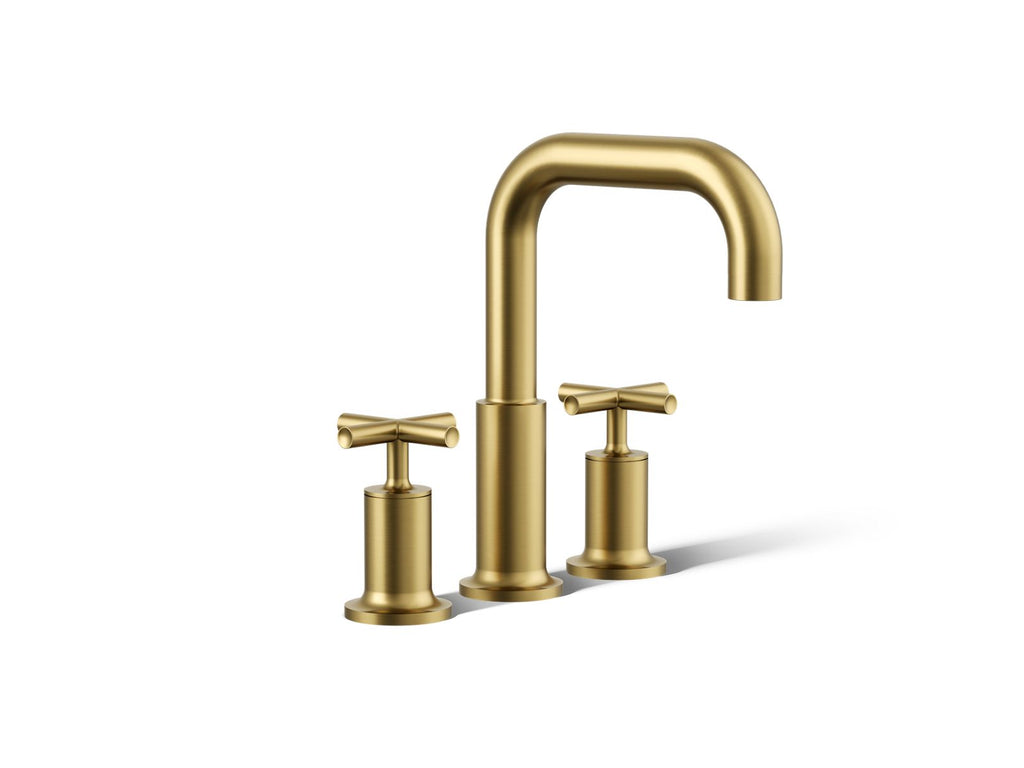 KOHLER K-T14428-3-2MB Purist Deck-Mount Bath Faucet Trim With Cross Handles - Vibrant Brushed Moderne Brass