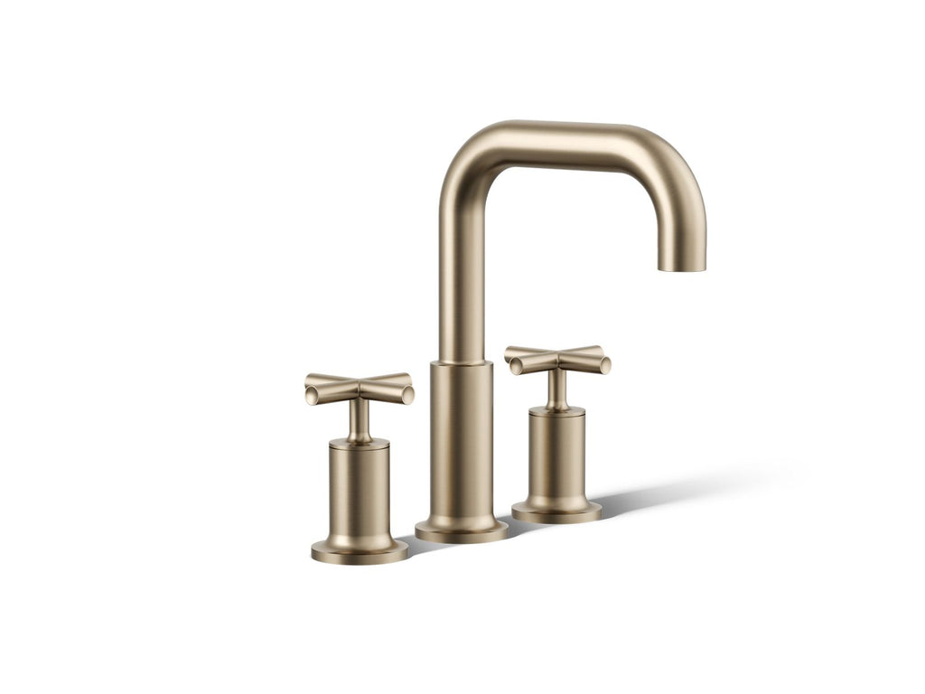 KOHLER K-T14428-3-BV Purist Deck-Mount Bath Faucet Trim With Cross Handles - Vibrant Brushed Bronze