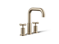 KOHLER K-T14428-3-BV Purist Deck-Mount Bath Faucet Trim With Cross Handles - Vibrant Brushed Bronze
