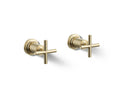 KOHLER K-T14429-3-AF Purist Deck- Or Wall-Mount Bath Faucet Handle Trim With Cross Design - Vibrant French Gold