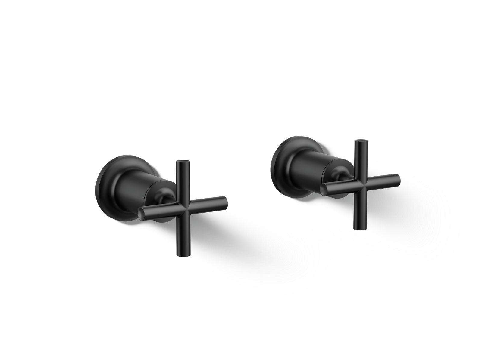 KOHLER K-T14429-3-BL Purist Deck- Or Wall-Mount Bath Faucet Handle Trim With Cross Design - Matte Black